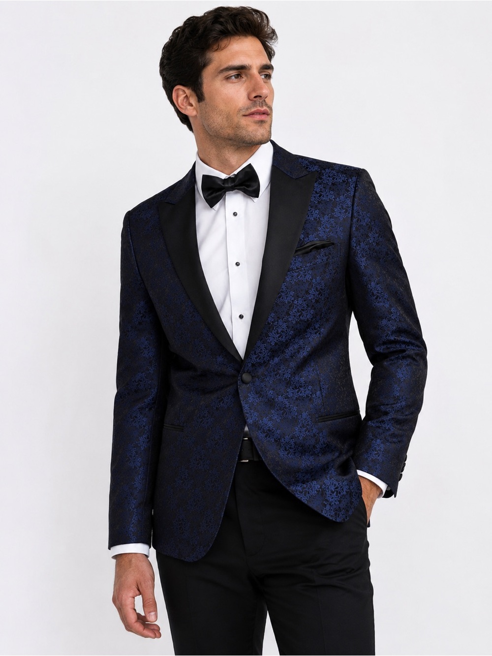 Egara Men’s Slim Fit Blue Paisley Blazer Size 38R